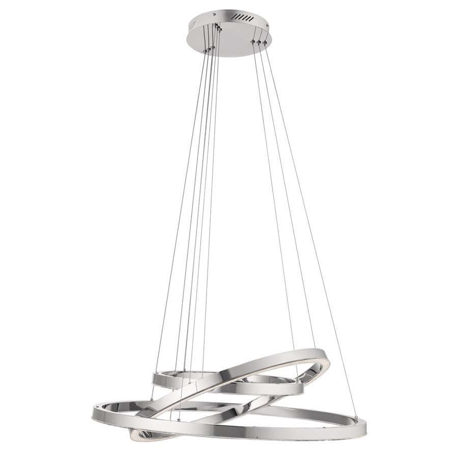 Elan Opus 3 Light LED Chandelier Multi Tier, Chrome