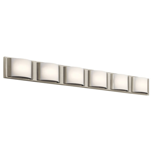 Elan Bretto 6Lt 45" LED Wall Mt 5 Arm Or More, Nickel/Clear Satin Etched - 83887