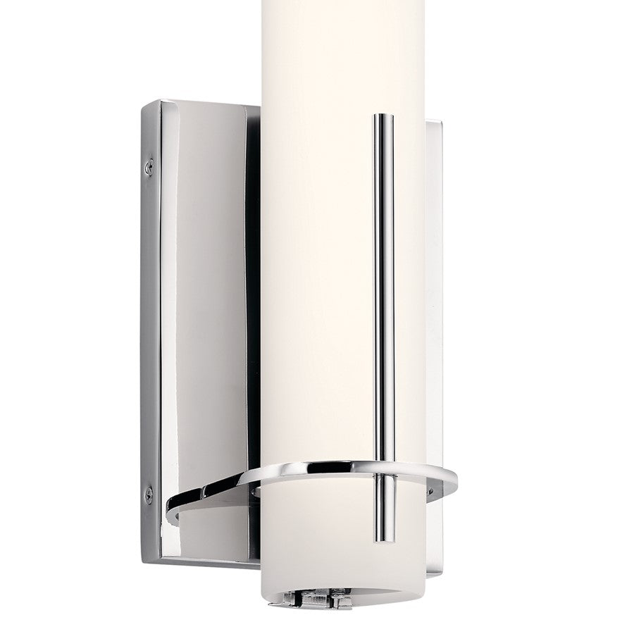 Elan Traverso 1 Light LED Wall Sconce, Chrome/Satin Etched Opal