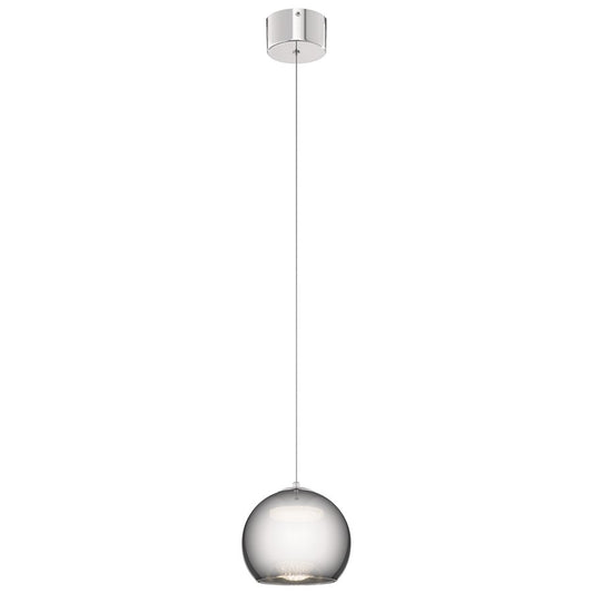 Elan Rendo 1 Light LED 8" Mini Pendant, Chrome/Smoked - 83951