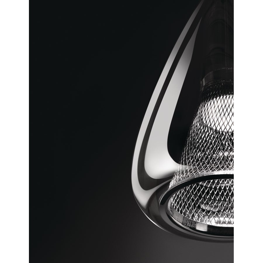 Elan Zin 1 Light Teardrop Mini Pendant, Chrome/Smoked