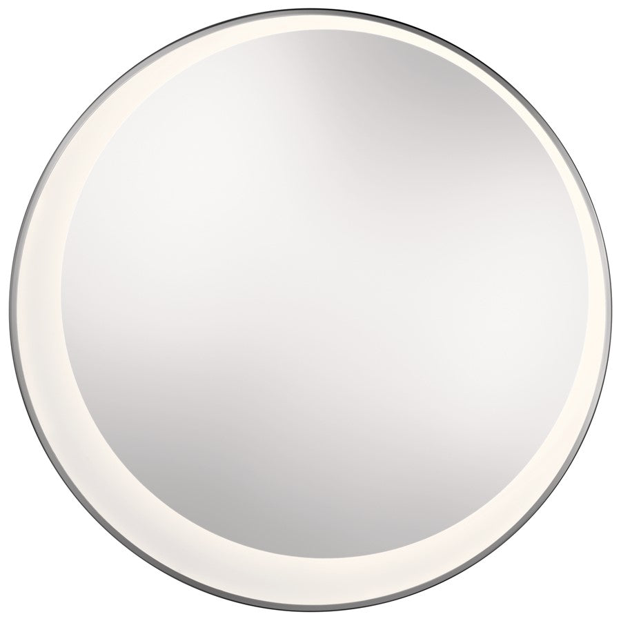 Elan Optice Offset Round Lighted Mirror, Chrome/Mirror