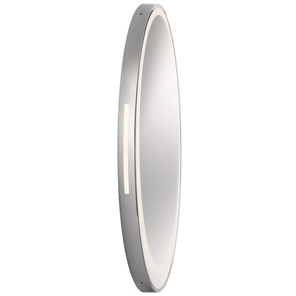 Elan Optice Offset Round Lighted Mirror, Chrome/Mirror