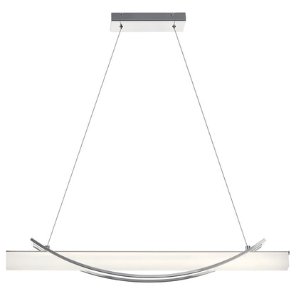Elan Rowan 1 Light 36" Chandelier Linear, Chrome/Clear Satin Etched