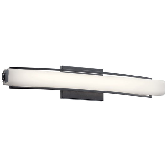 Elan Rowan 1 Light 25" Linear Bath Light, Matte Black/Clear Satin Etched - 84129