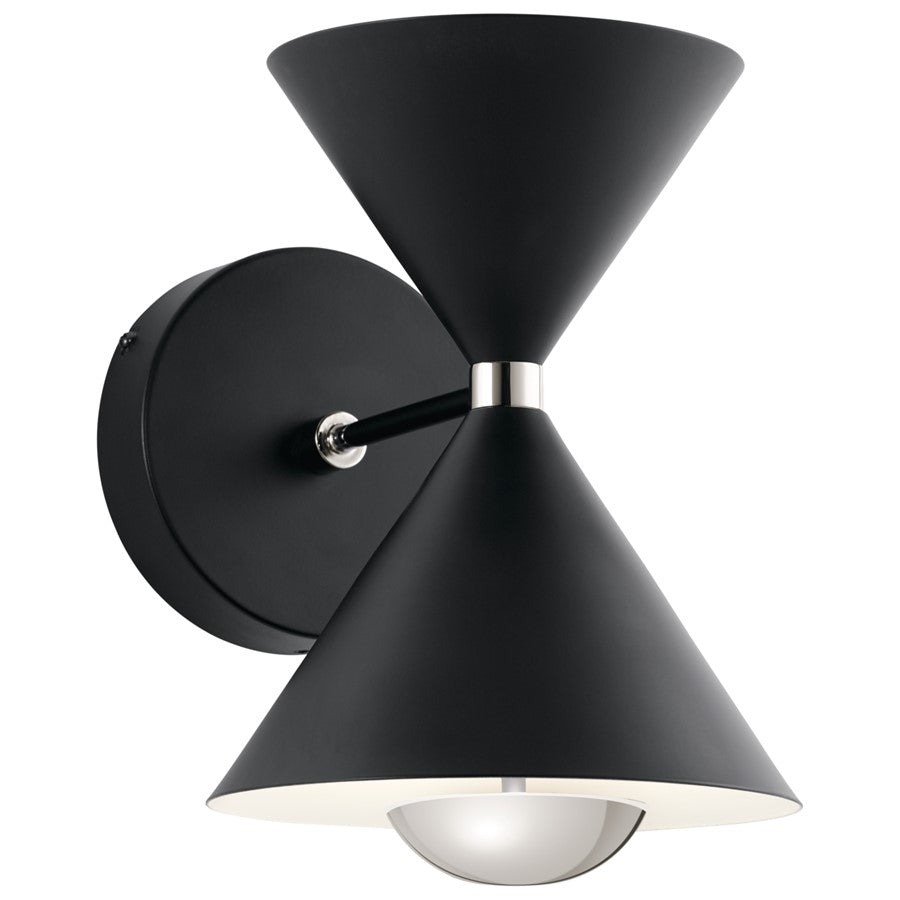 Elan Kordan 2 Light Wall Bracket, Matte Black - 84131