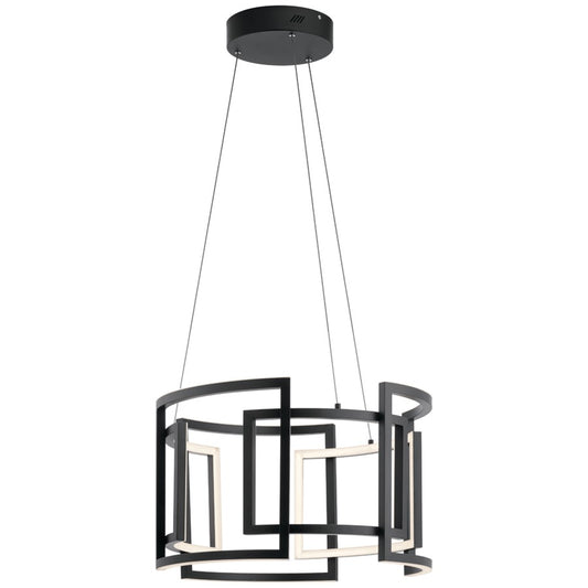 9 Light LED Chandelier, Black