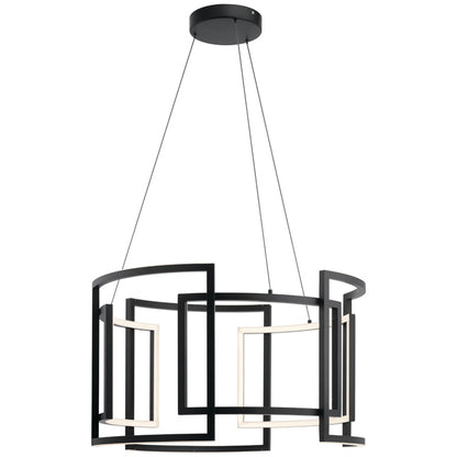 9 Light LED Chandelier, Black