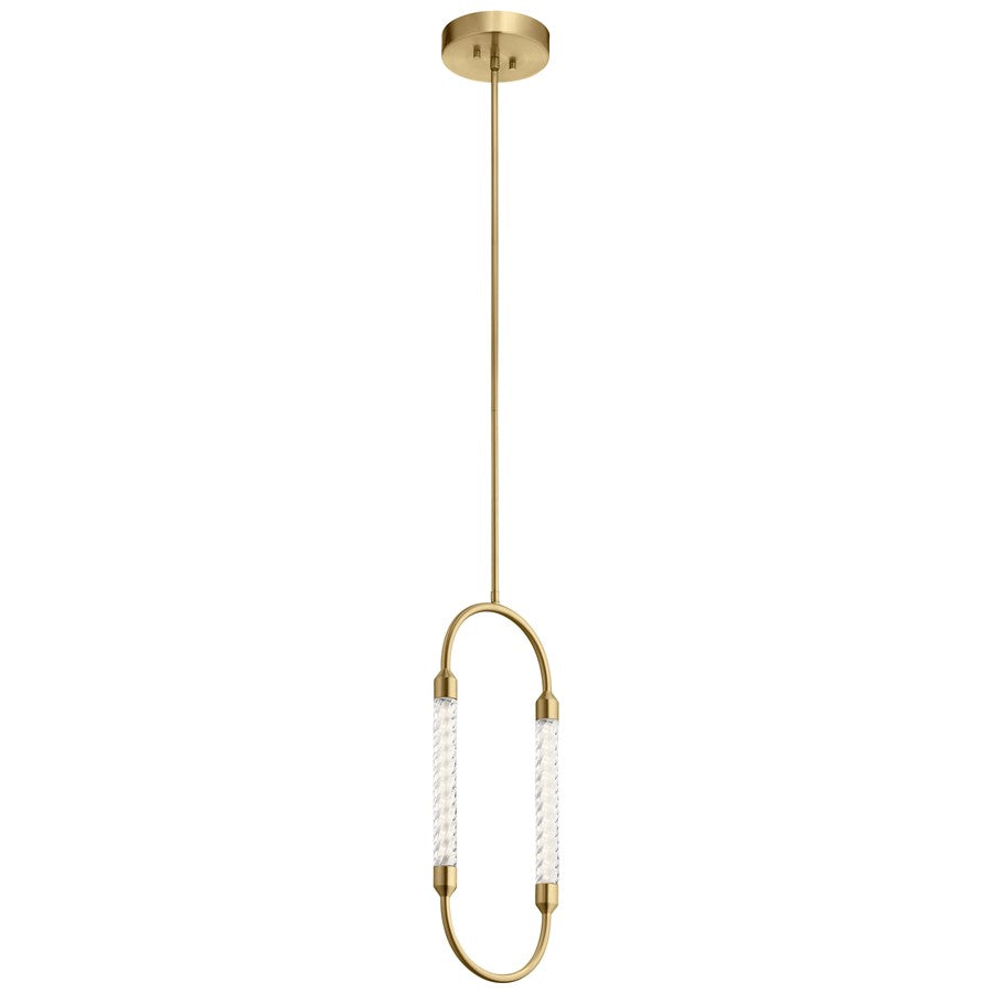 1 Light LED Mini Pendant, Clear Twisted