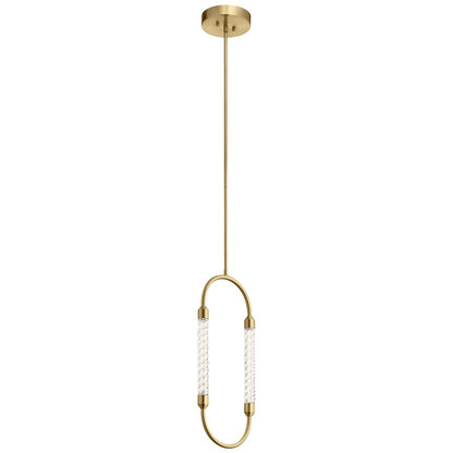 1 Light LED Mini Pendant, Clear Twisted