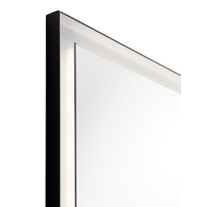 Elan Ryame 24" Lighted Mirror, Matte Black/Mirror