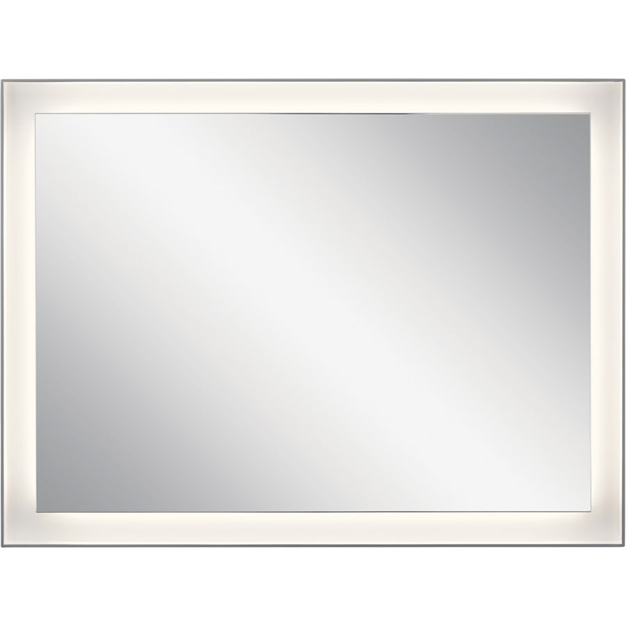 Elan Ryame 24" Lighted Mirror, Matte Silver/Mirror