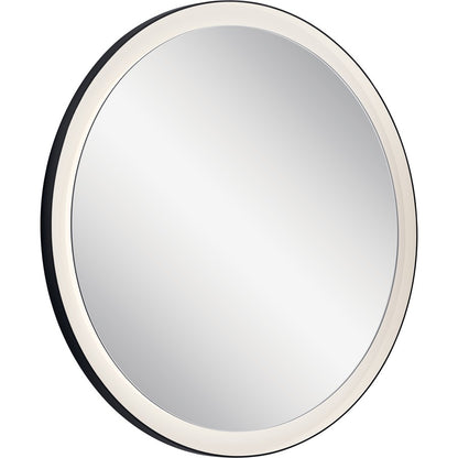Elan Ryame Round Lighted Mirror, Matte Black/Mirror - 84169