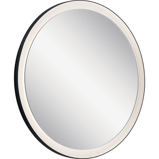 Elan Ryame Round Lighted Mirror, Matte Black/Mirror - 84169
