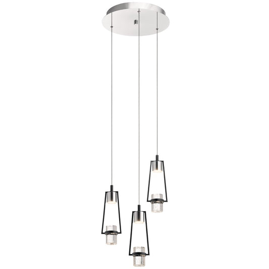 3 Light LED Cluster Pendant, Matte Black
