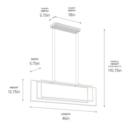 Jestin 46" LED Linear Chandelier