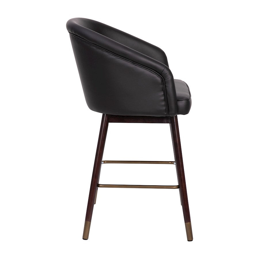 Flash Furniture Margo 26" Barstool, Pack Of 2, Black/Walnut