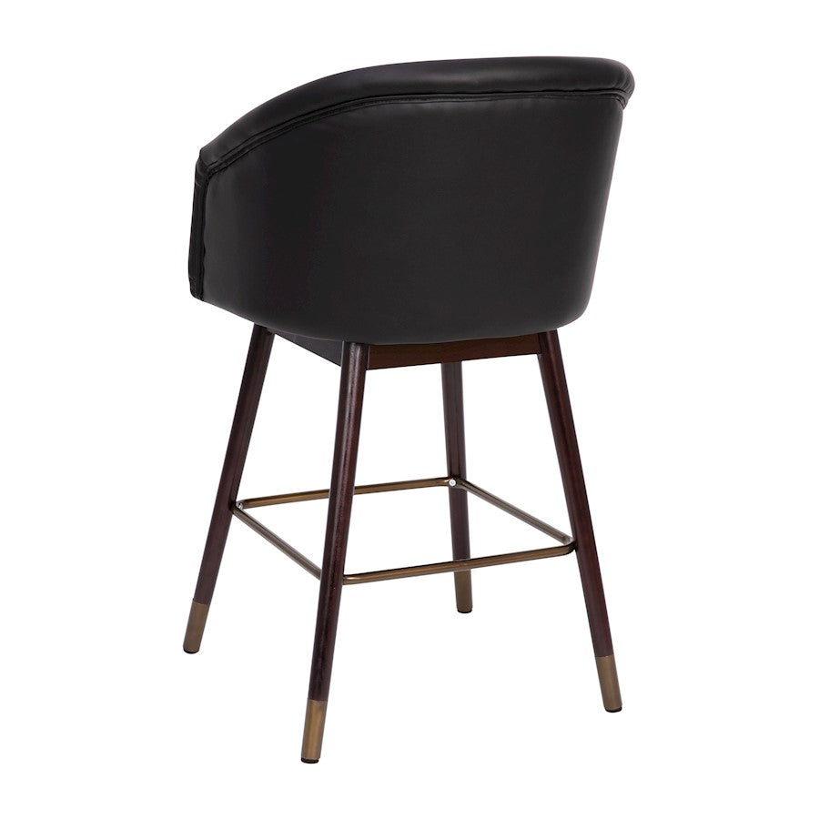 Flash Furniture Margo 26" Barstool, Pack Of 2, Black/Walnut