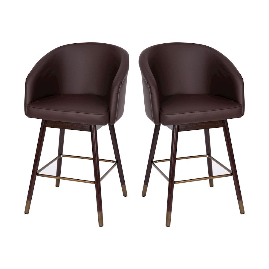 Flash Furniture Margo 26" Barstool, Pack Of 2, Brown