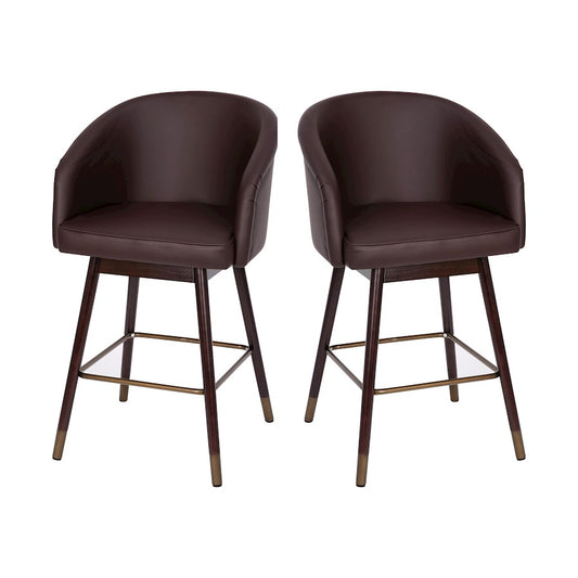 Flash Furniture Margo 26" Barstool, Pack Of 2, Brown
