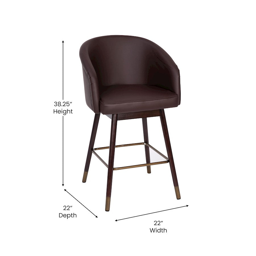 Flash Furniture Margo 26" Barstool, Pack Of 2, Brown