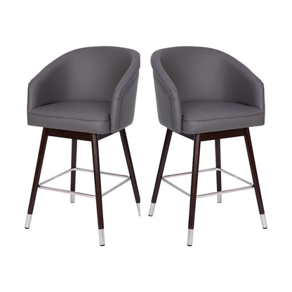 Flash Furniture Margo 26" Barstool, Pack Of 2, Gray/Walnut