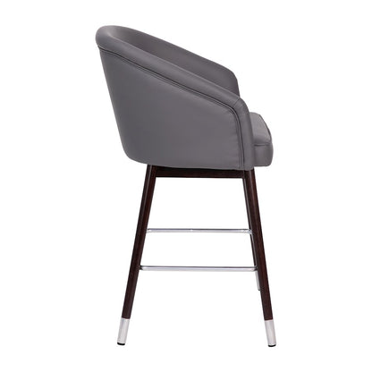 Flash Furniture Margo 26" Barstool, Pack Of 2, Gray/Walnut