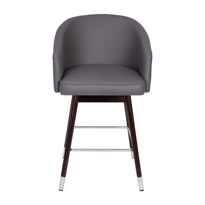 Flash Furniture Margo 26" Barstool, Pack Of 2, Gray/Walnut