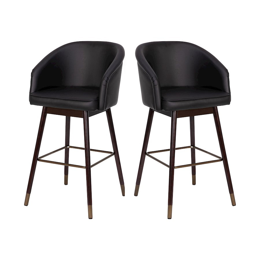 Flash Furniture Margo Barstool, Pack Of 2, Black