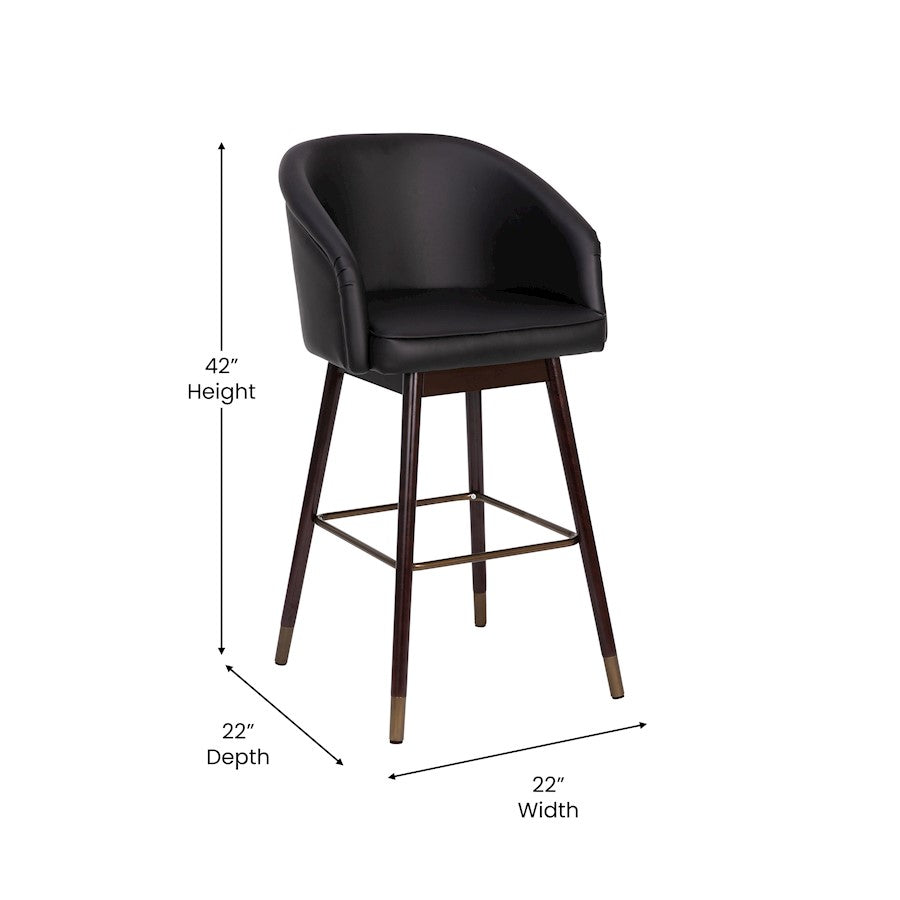 Flash Furniture Margo Barstool, Pack Of 2, Black