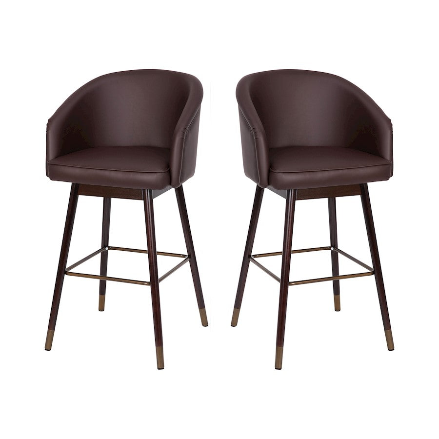 Flash Furniture Margo Barstool, Pack Of 2, Brown