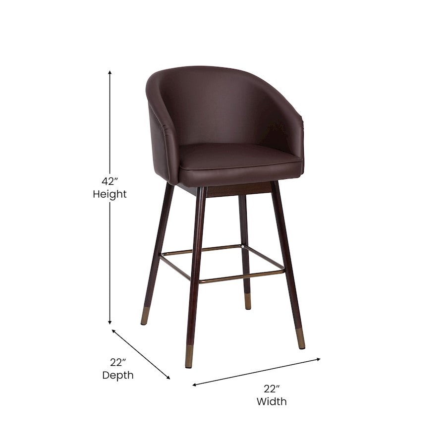Flash Furniture Margo Barstool, Pack Of 2, Brown