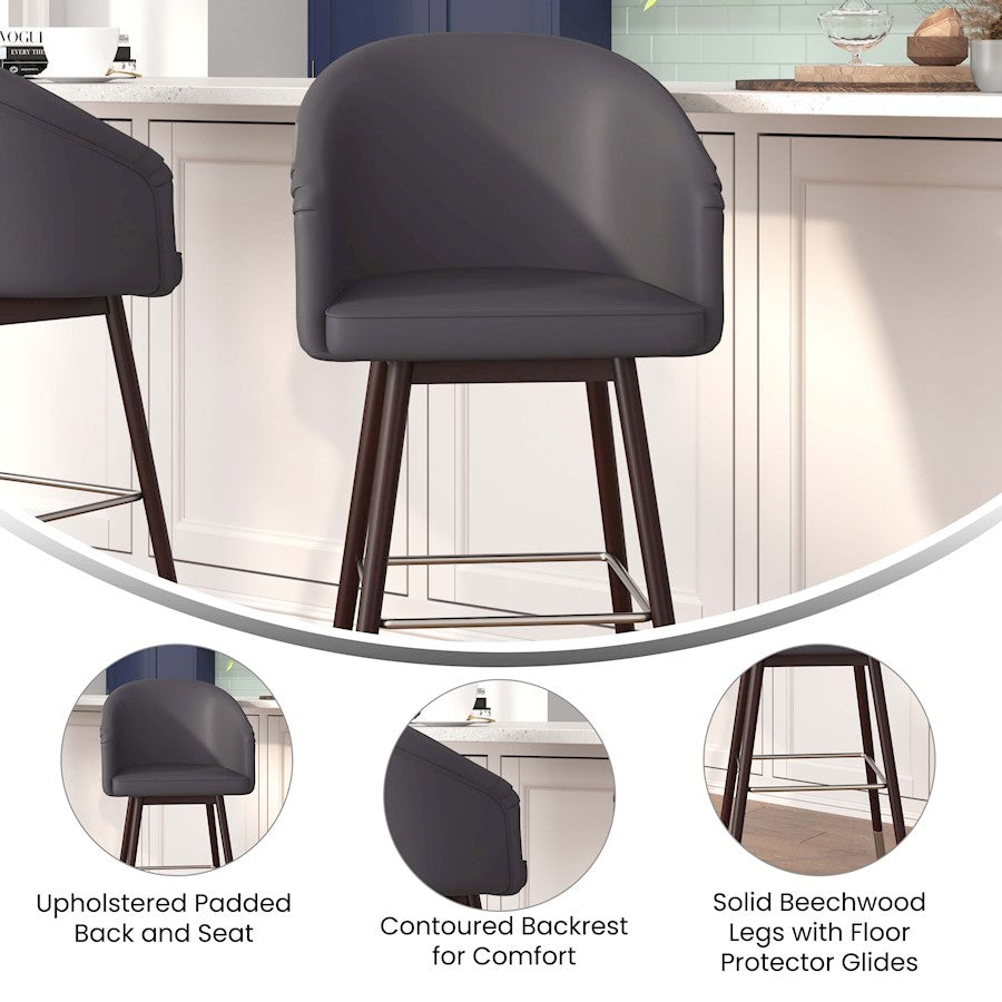 Flash Furniture Margo Barstool, Pack Of 2, Gray