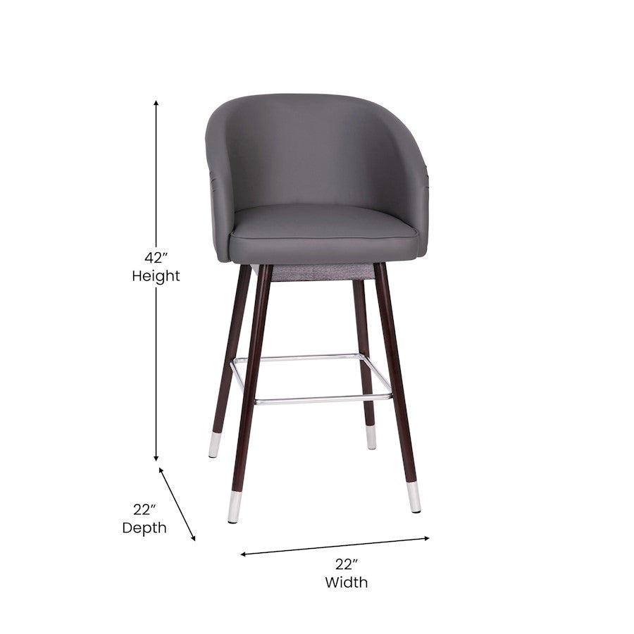 Flash Furniture Margo Barstool, Pack Of 2, Gray
