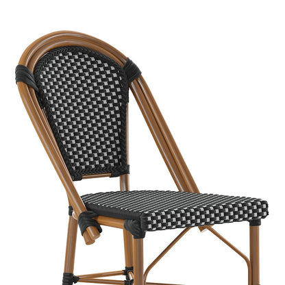 Flash Bordeaux Paris Chair, Set of 2, BK/WH