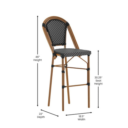 Flash Bordeaux Paris Chair, Set of 2, BK/WH