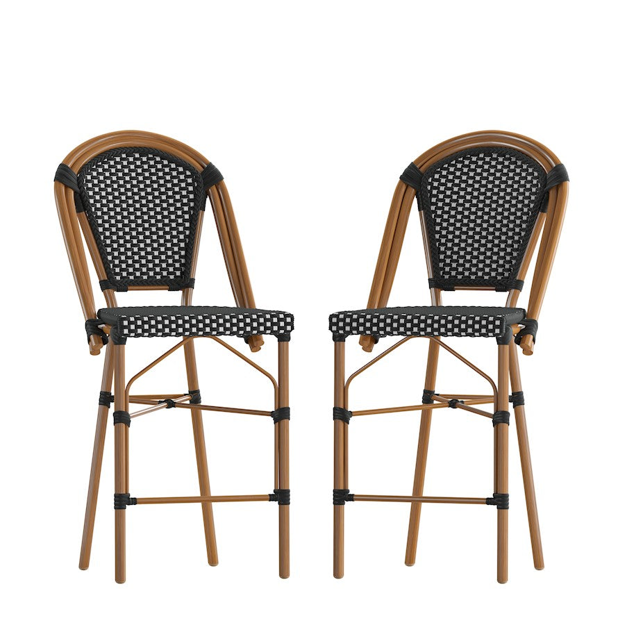Flash Bordeaux Paris Chair, Set of 2, BK/WH