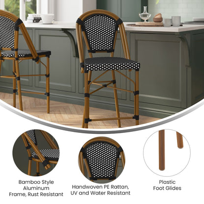 Flash Bordeaux Paris Chair, Set of 2, BK/WH