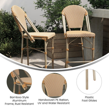 Flash Lourdes 26" Paris Counter Stool, Set/2
