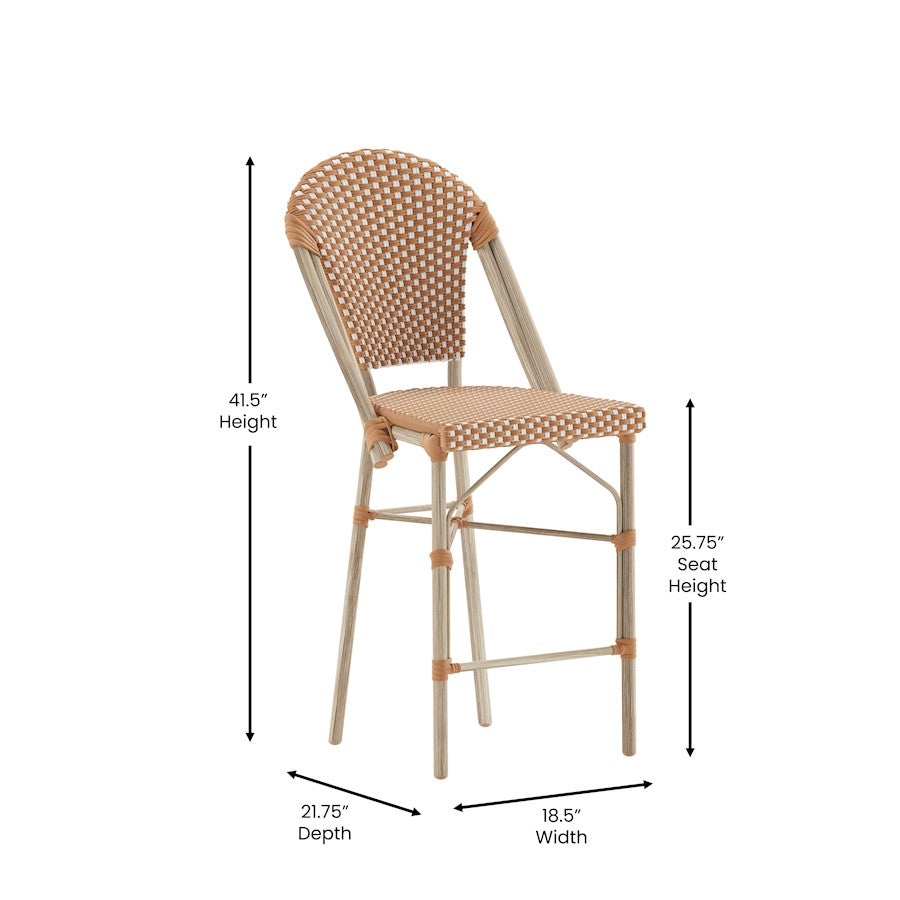 Flash Lourdes 26" Paris Counter Stool, Set/2