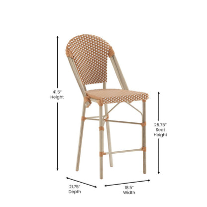 Flash Lourdes 26" Paris Counter Stool, Set/2