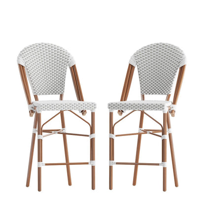 Flash Lourdes Paris Counter Stool, Set/2, WH/GY