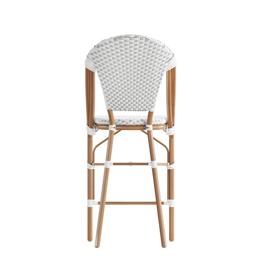 Flash Lourdes Paris Counter Stool, Set/2, WH/GY