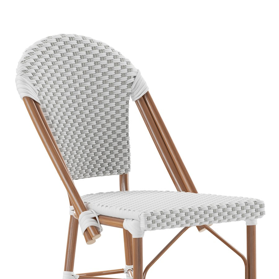 Flash Lourdes Paris Counter Stool, Set/2, WH/GY
