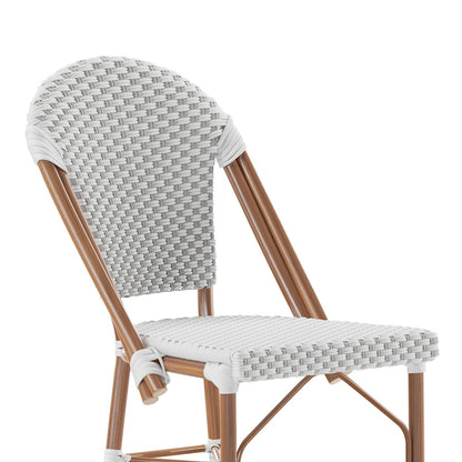 Flash Lourdes Paris Counter Stool, Set/2, WH/GY