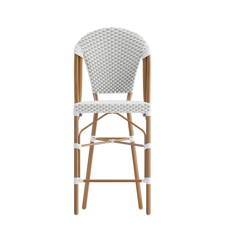 Flash Lourdes Paris Counter Stool, Set/2, WH/GY