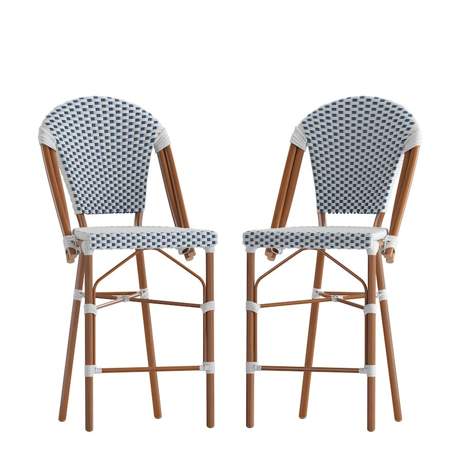 Flash Lourdes Paris Counter Stool, Set/2, WH/NV