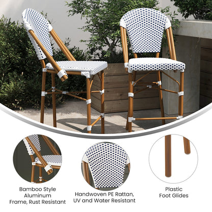 Flash Lourdes Paris Counter Stool, Set/2, WH/NV