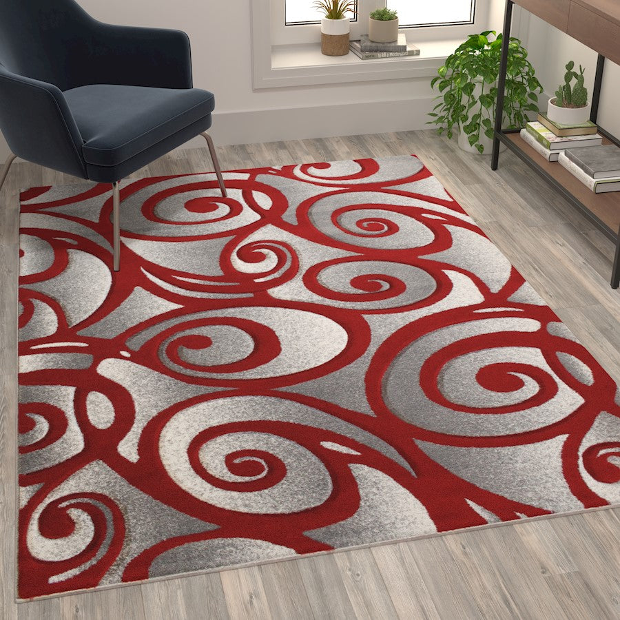 Flash Furniture Willow 5' X 7' Area Rug, Red