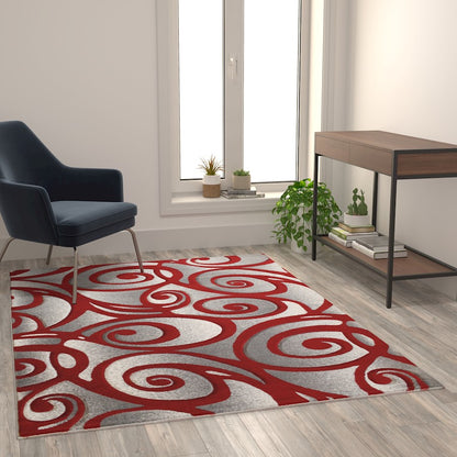 Flash Furniture Willow 5' X 7' Area Rug, Red